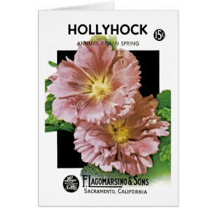 Hollyhocks Vintage Seed Packet