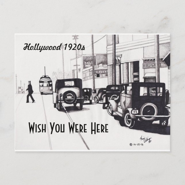 "Hollywood 1920s" Wish You Were Here Postcard (Front)