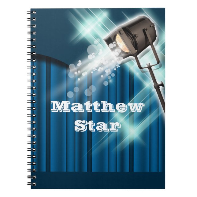 Hollywood actor stage name blue notebook (Front)
