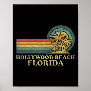 Hollywood Beach Florida Family Vacation Vintage Pa Poster