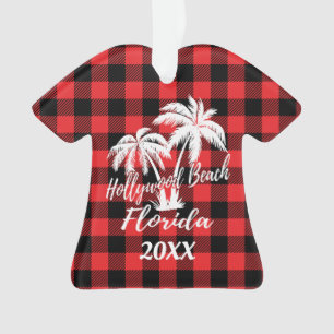 Hollywood Beach Florida Palm Trees Personalised Ornament