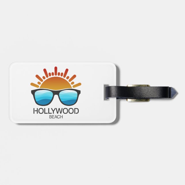 Hollywood Beach Florida Sunglasses Luggage Tag (Back Horizontal)