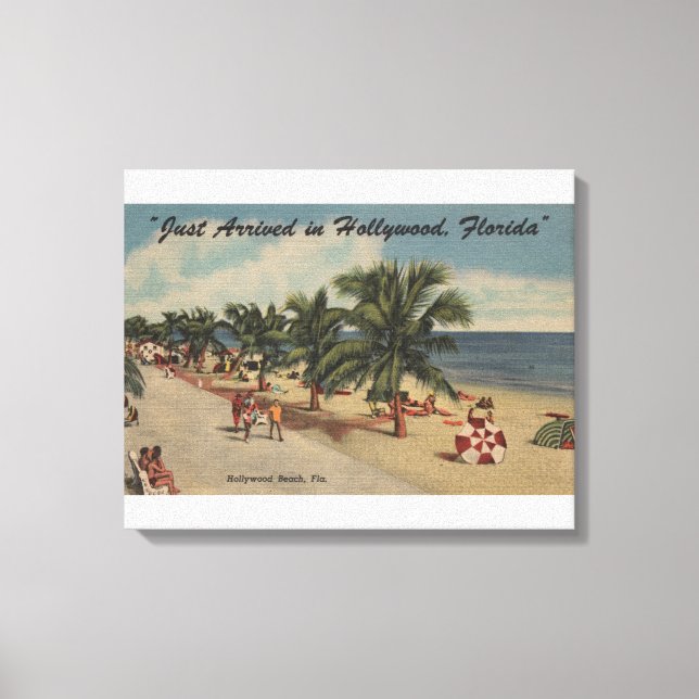 Hollywood Beach, Florida - View of Beach Canvas Print (Front)