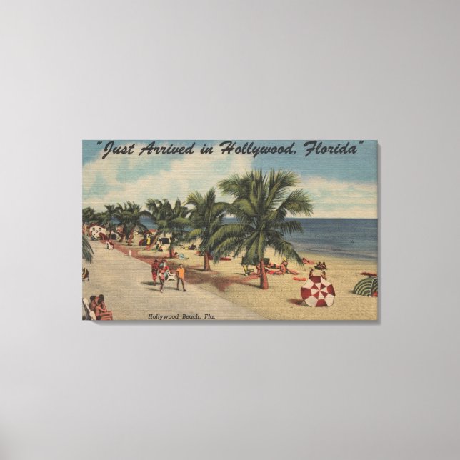 Hollywood Beach, Florida - View of Beach Canvas Print (Front)