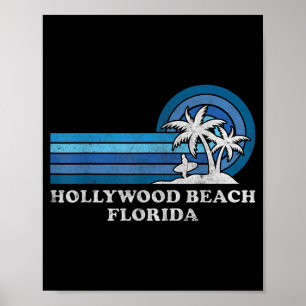 Hollywood Beach Florida Vintage Family Summer Poster