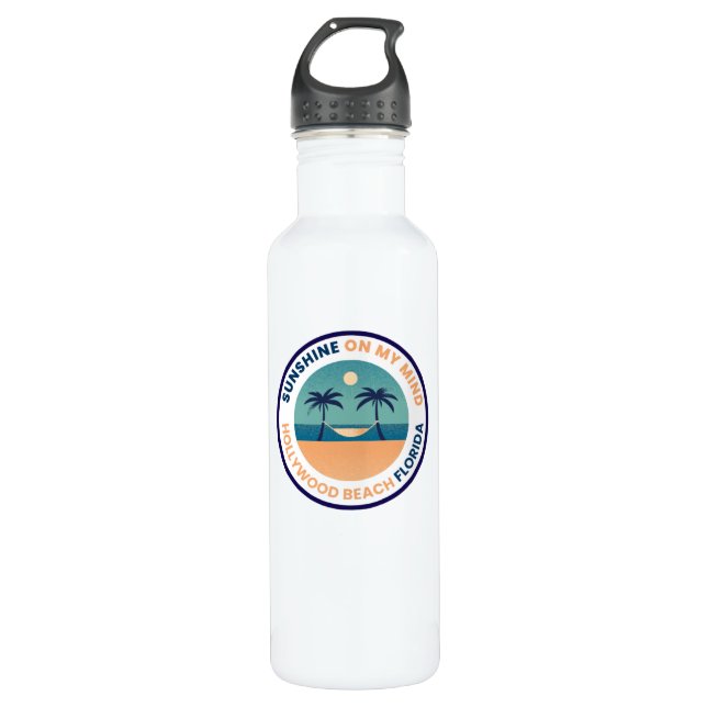 Hollywood Beach Florida Water Bottle (Front)