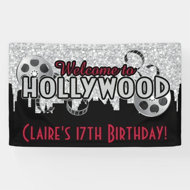 Hollywood Birthday Banner (Horizontal)