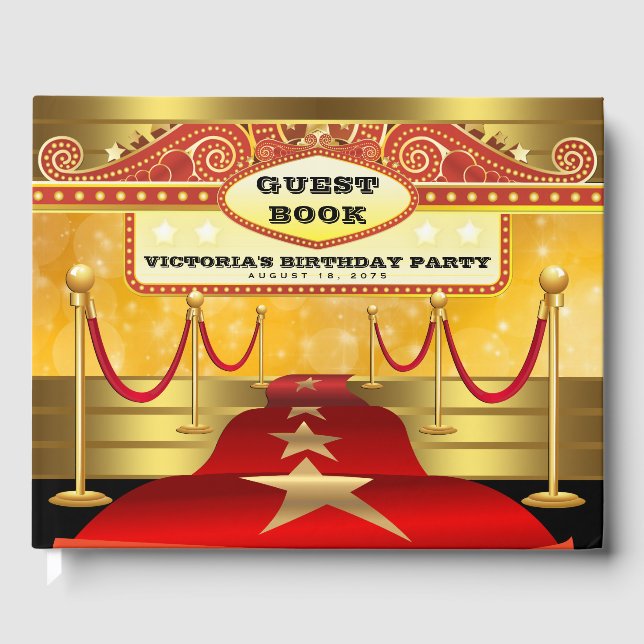 Hollywood Birthday Party Guest Book (Front)