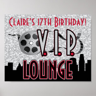 Hollywood Birthday Party Poster