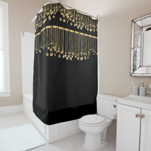 Hollywood Bling Star Shower Curtain (In Situ)