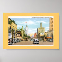Hollywood Blvd.  Vintage Postcard