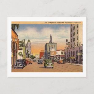 Hollywood Boulevard, Hollywood, California Vintage Postcard
