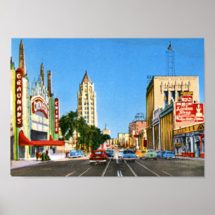Hollywood Boulevard, Los Angeles Vintage Poster