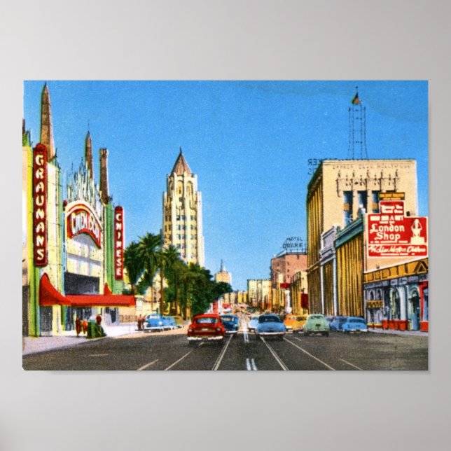 Hollywood Boulevard, Los Angeles Vintage Poster (Front)