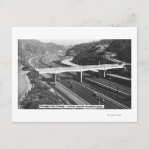 Hollywood, CA Cahuenga Pass Freeway View Postcard
