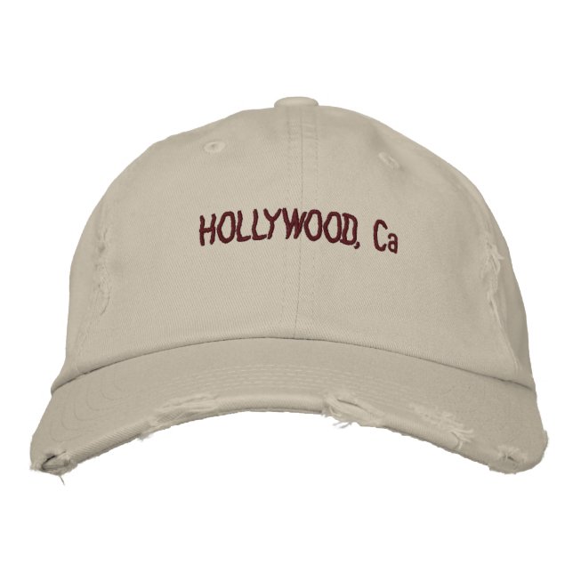 HOLLYWOOD, Ca Embroidered Hat (Front)