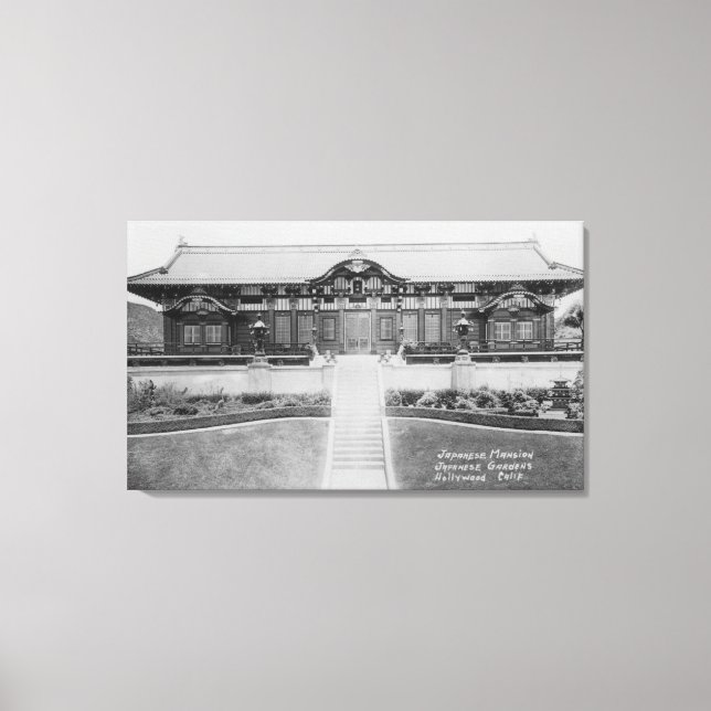 Hollywood, CA Japanese Mansion in Gardens Canvas Print (Front)