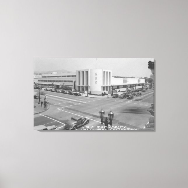 Hollywood, CA View of Radio City and NBC Studios Canvas Print (Front)