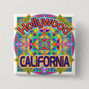 Hollywood CALIFORNIA Happy Button