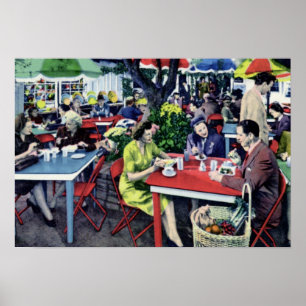 Hollywood California Outside Seating at the Market Poster