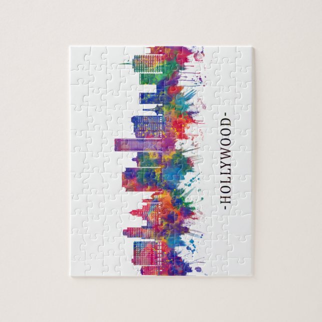 Hollywood California Skyline Jigsaw Puzzle (Vertical)