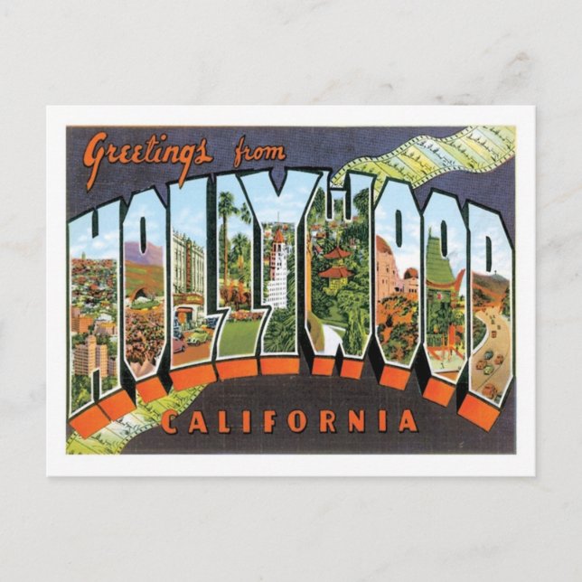 Hollywood California Travel US City Postcard (Front)