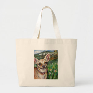 Hollywood Chihuahua love Large Tote Bag