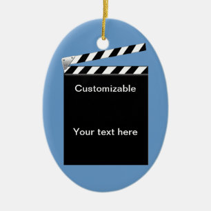 Hollywood Clapper Board Customisable Ceramic Tree Decoration