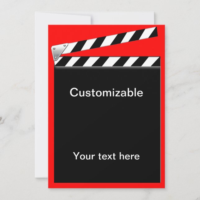 Hollywood Clapper Board Customisable Invitation (Front)