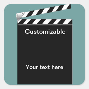 Hollywood Clapper Board Customisable Square Sticker