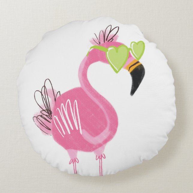 Hollywood Flamingo Round Cushion (Back)