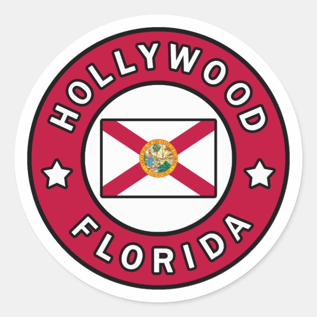 Hollywood Florida Classic Round Sticker (Front)