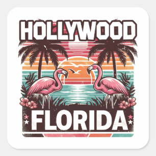 Hollywood Florida Square Sticker