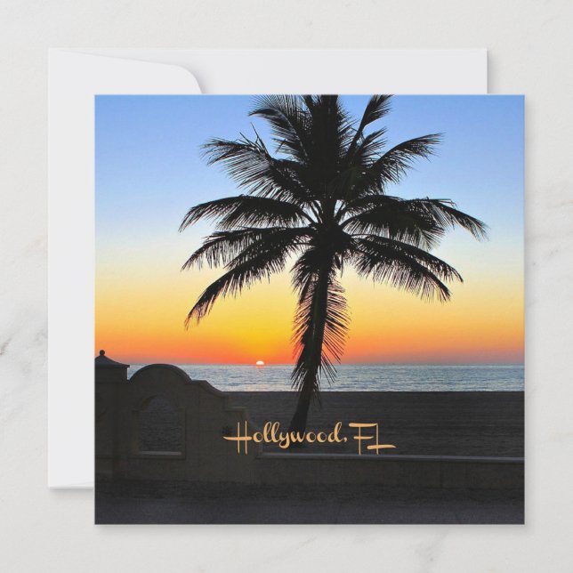 Hollywood, Florida - tropical sunrise Card (Front)