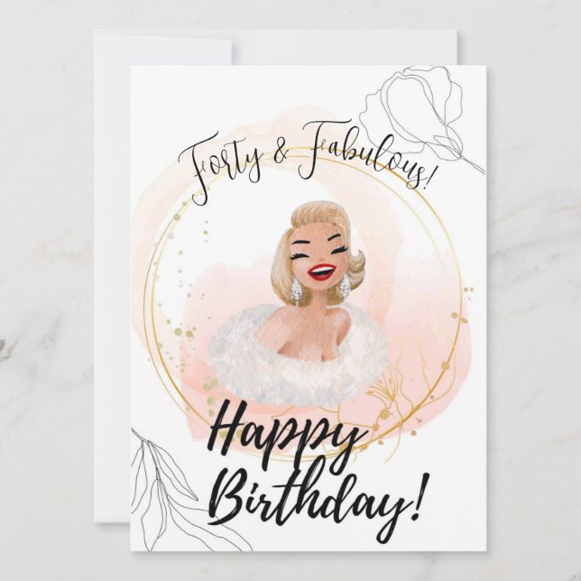 Hollywood glam celebrity wishing birthday (Front)
