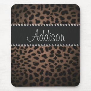 Hollywood Glam Rhinestone Leopard Bling Binder Mouse Mat