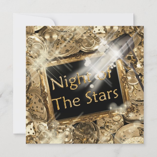 Hollywood glamour birthday party invitation (Front)