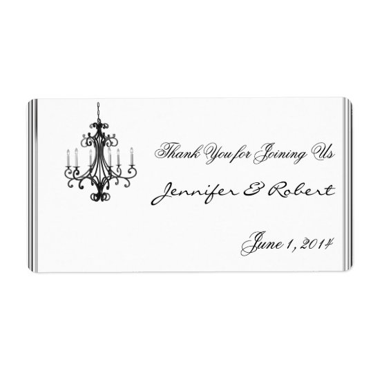 Hollywood Glamour Chandelier Water Bottle Label Shipping Label