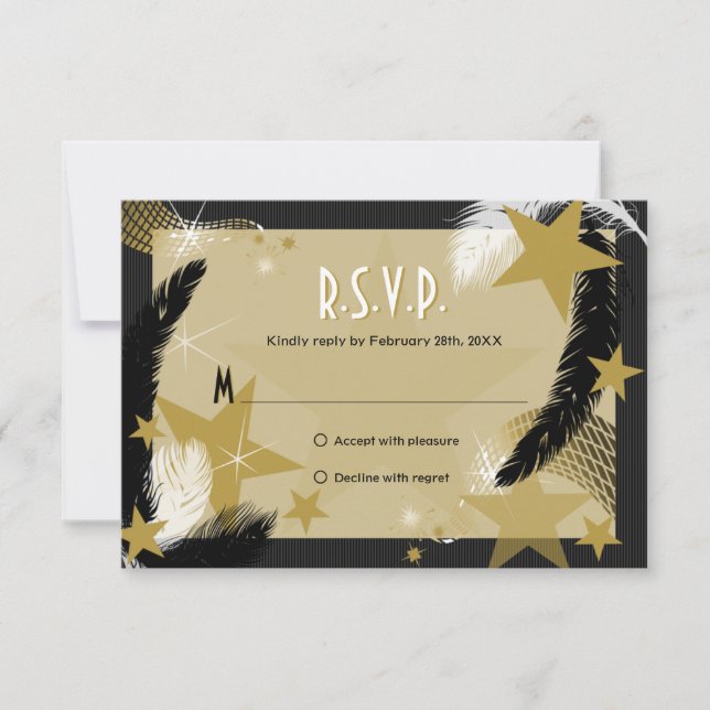Hollywood Glamour RSVP Card (Front)