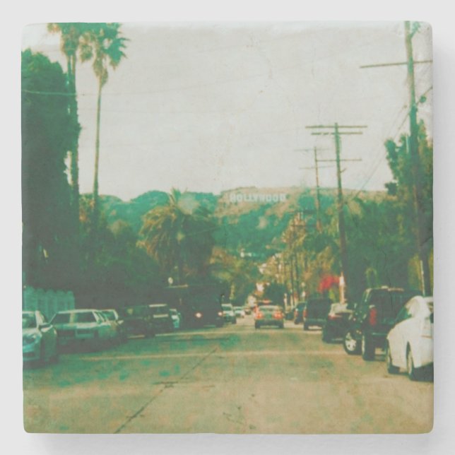 Hollywood Hills Stone Coaster (Front)