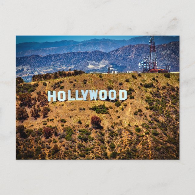 Hollywood, iconic sign, postcard (Front)