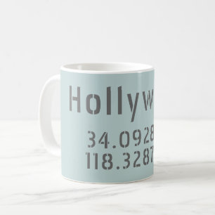 Hollywood Latitude Longitude Coffee Mug