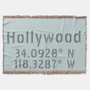 Hollywood Latitude Longitude Throw Blanket