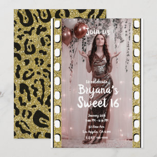 Hollywood Movie Film Cheetah Photography Sweet 16  Invitation