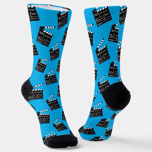 Hollywood Movie Filmmaker Fun Clapboard Socks (Angled)