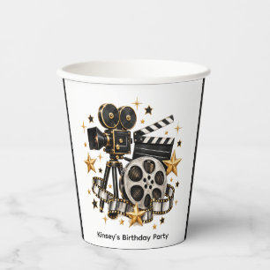 Hollywood Movie Night Birthday Party Paper Cups