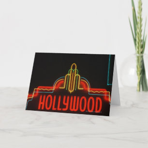 Hollywood neon sign, Los Angeles, California Card
