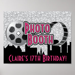 Hollywood Party Photo Booth Poster