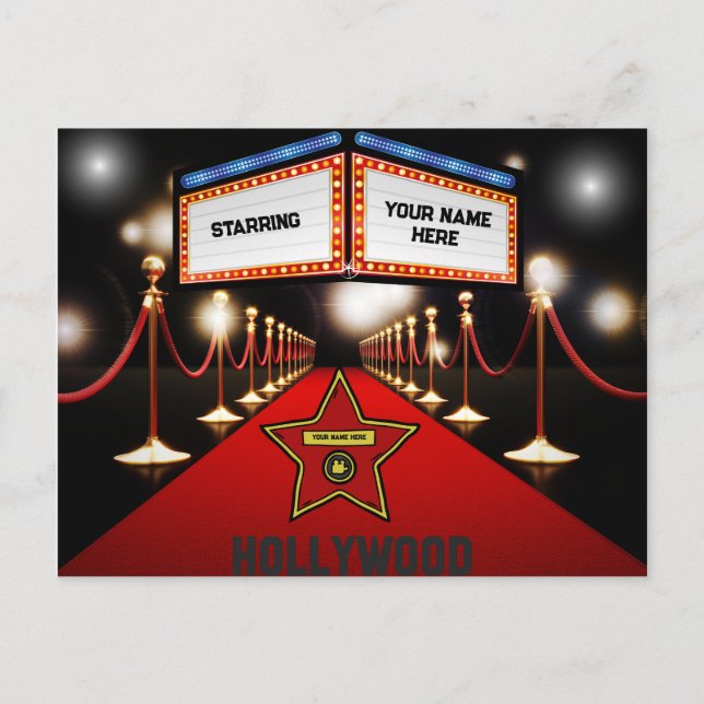 Hollywood Personalised Postcard (Front)