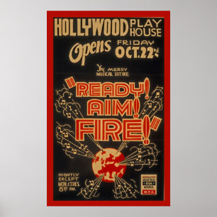 Hollywood Playhouse WPA Vintage Theatre Poster